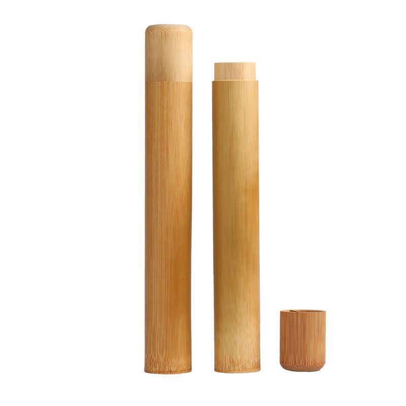 Reusable Biodegradable Bamboo Toothbrush Travel Case Bamboo Tube Container