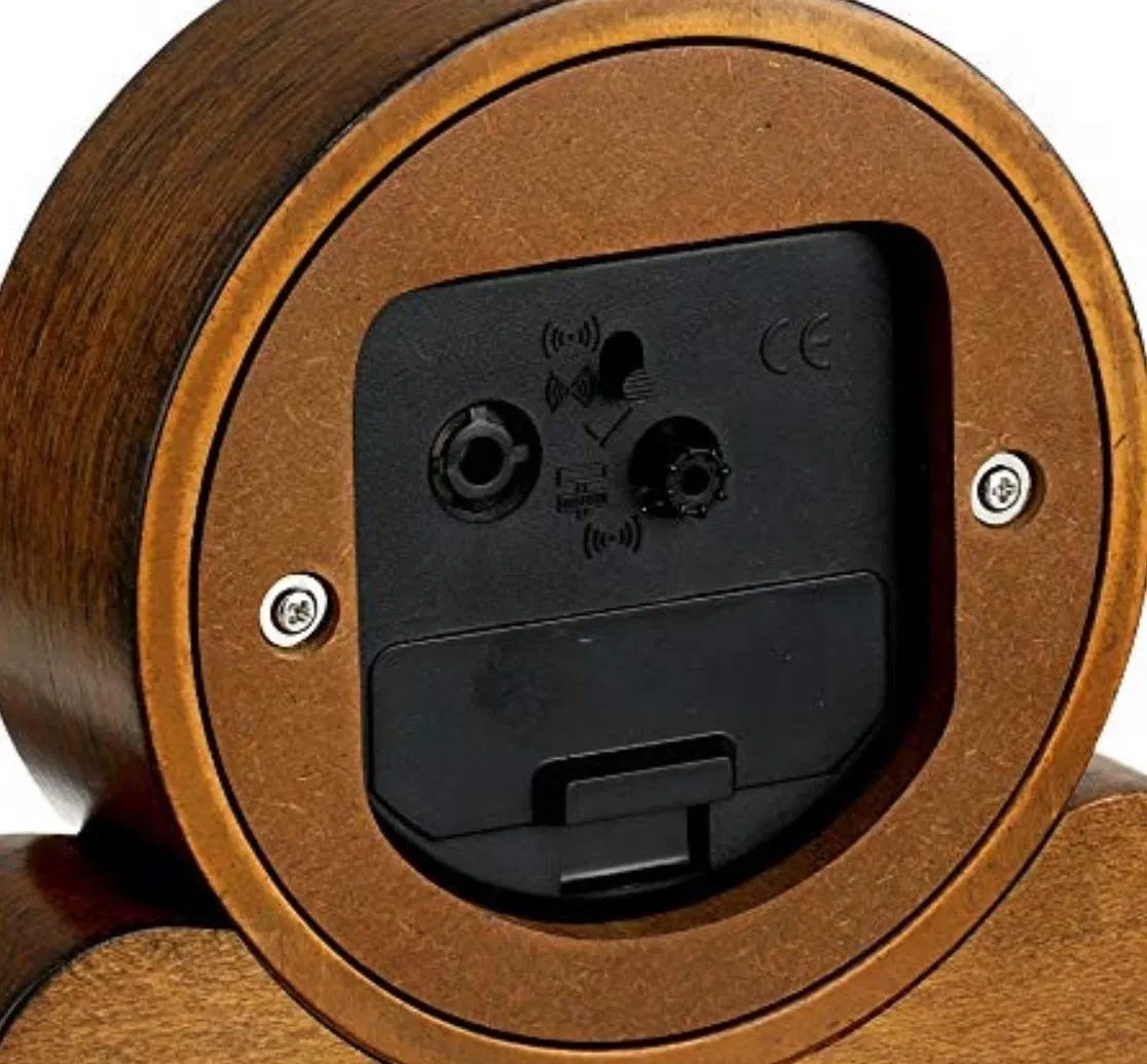 Vintage Style silent Desk and Table Alarm Clock Brown Alder Case