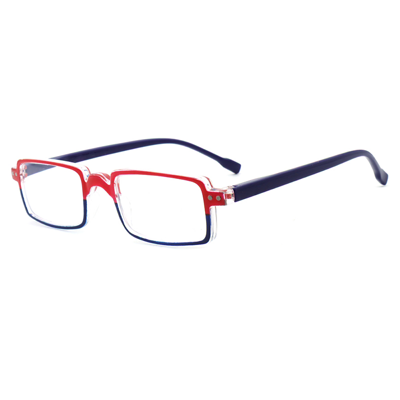 Classic Ractangle Narrow Ultra Thin Multi Colors Plastic CE Reading Glasses with Metal Rivets on Frame for Unisex