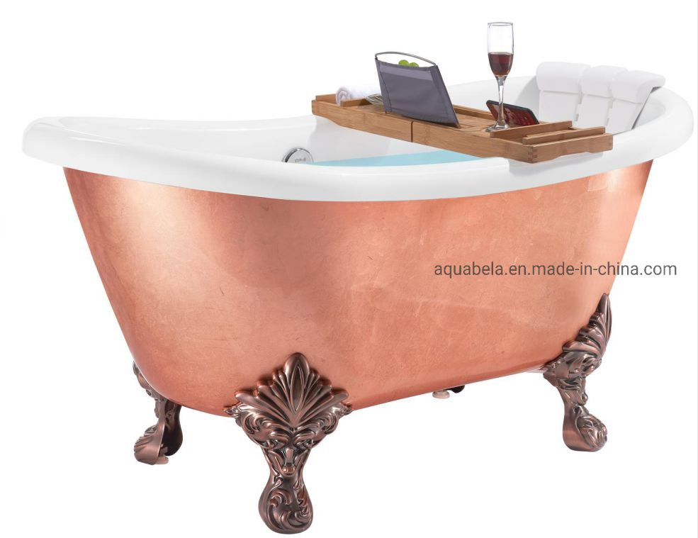 2024 Aquabela CE/Cupc Luxury Acrylic Purple Bronze Color Soaking Clawfoot Bathroom Bathtub (JL6905)