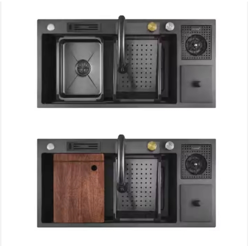 Double Groove Stainless Steel Faucet with Customizable Accessory Sizes for Kitchen, Restaurant, and Farm Use