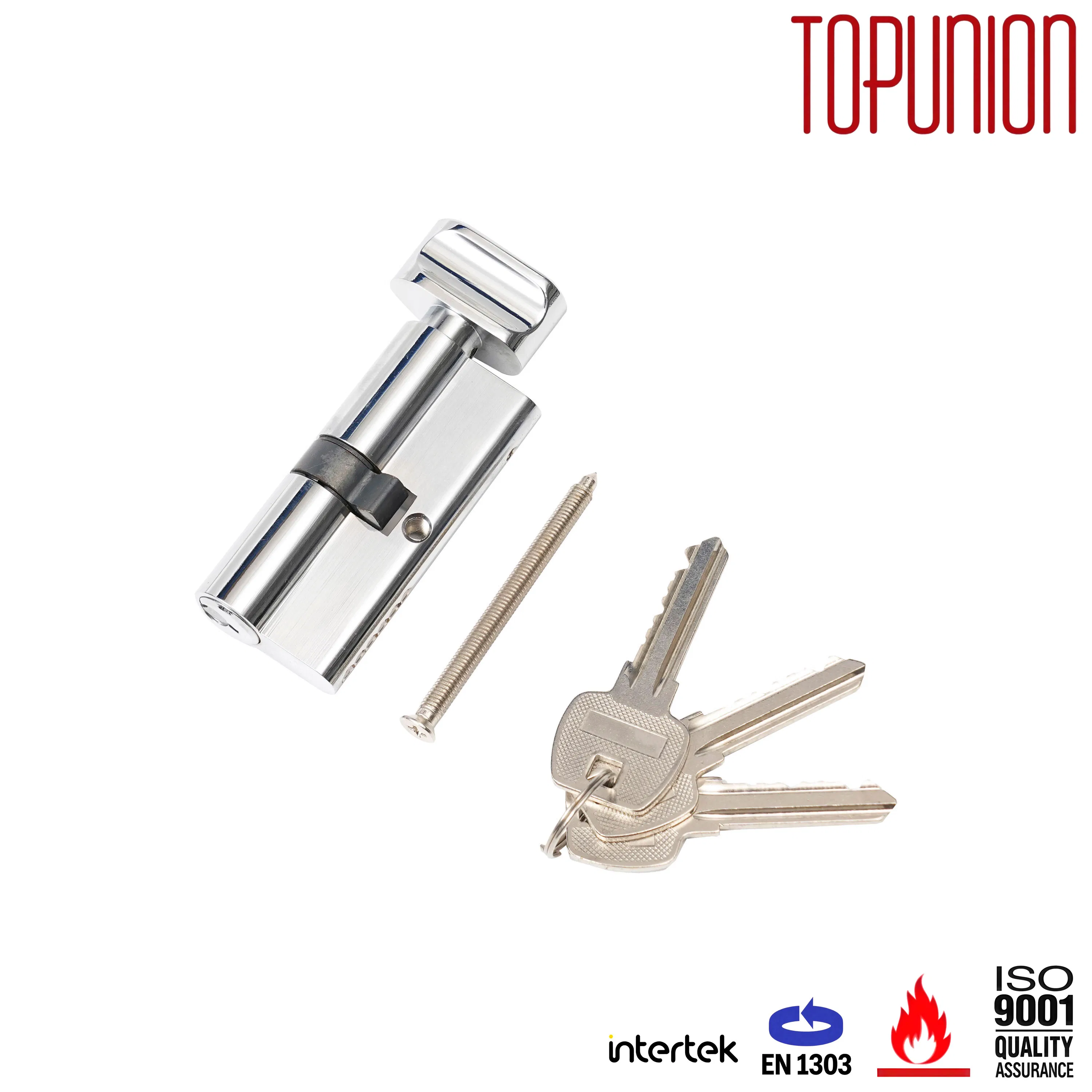 Single Euro Thumb Turn Cylinder Internal Spin External Key Anti Drill Security
