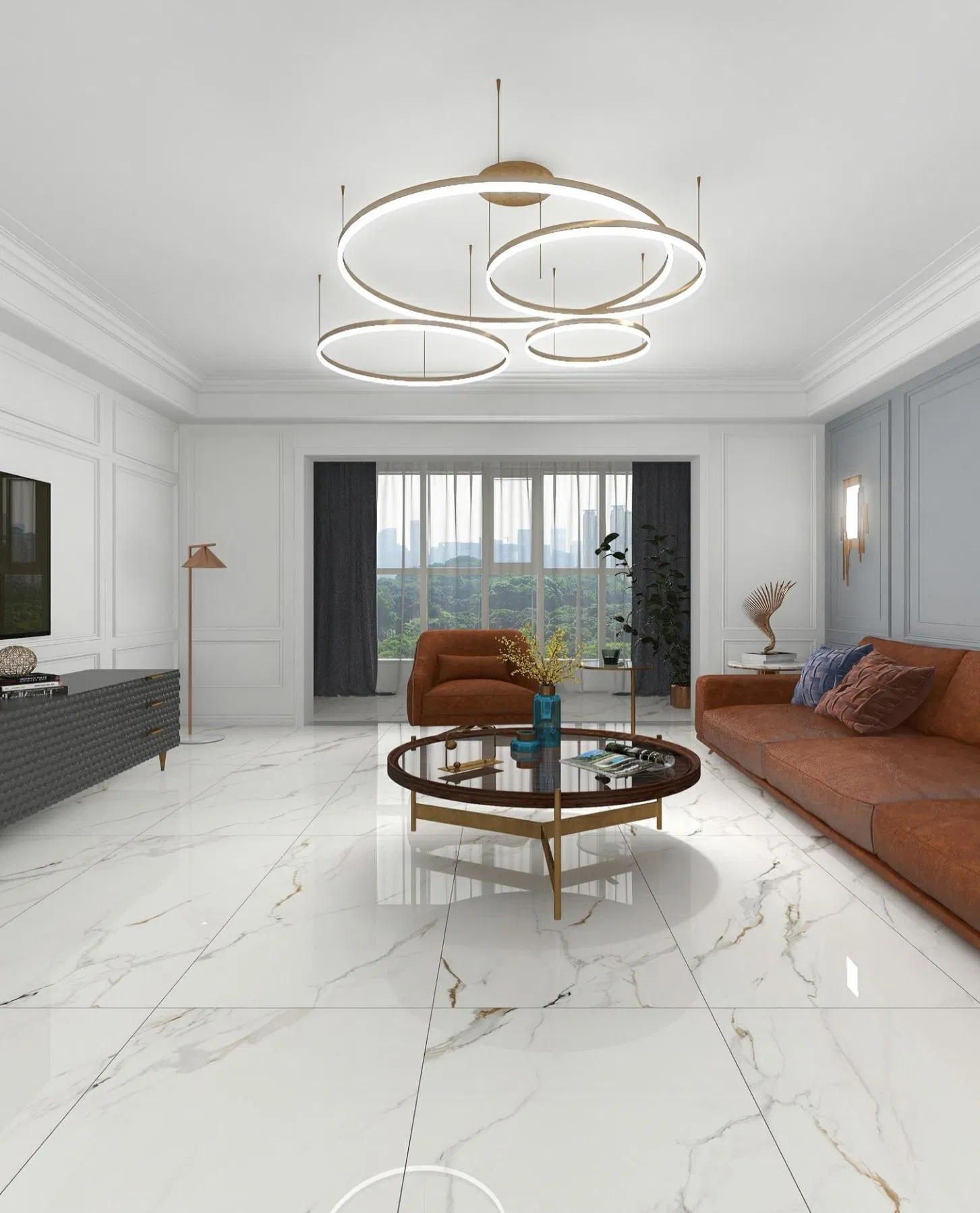 Премиум глянцевые керамогранитные плиты 600x1200 мм