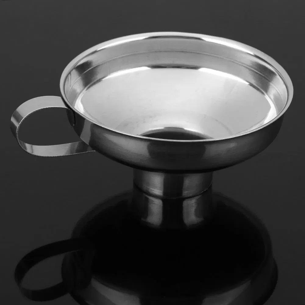 Stainless Steel Wide Mouth Canning Funnel Hopper Thick Salad Dressing Funnel Wide-Mouth Can for Oil Wine Kitchen Cooking Tools