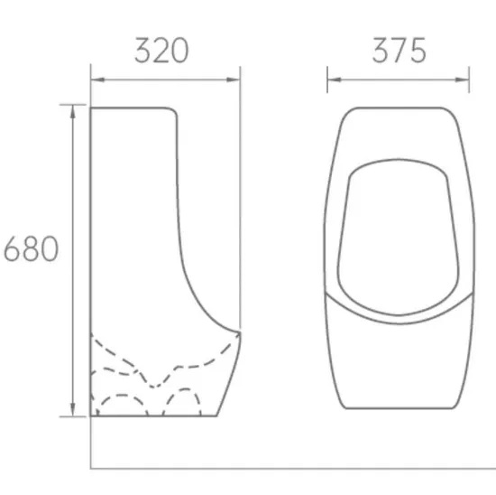 High Class Toilet Ceramic Male Urinal Wall Hung Mounting for Bathroom Hotel