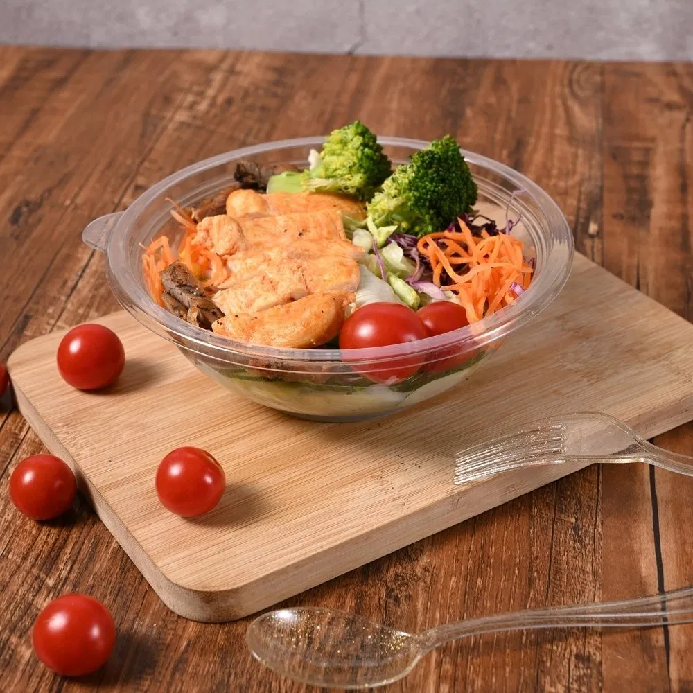 Lightweight Stackable Round Plastic Disposable Pet Salad Bowl 24oz