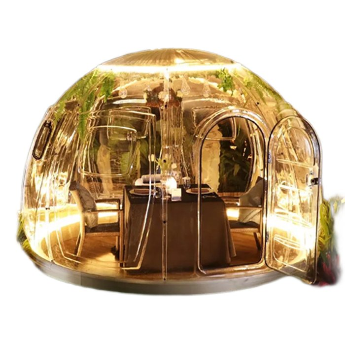 Luxury Resort Camping Transparent Dome Building Polycarbonate House Dedicated to Homestay Atmosphere
