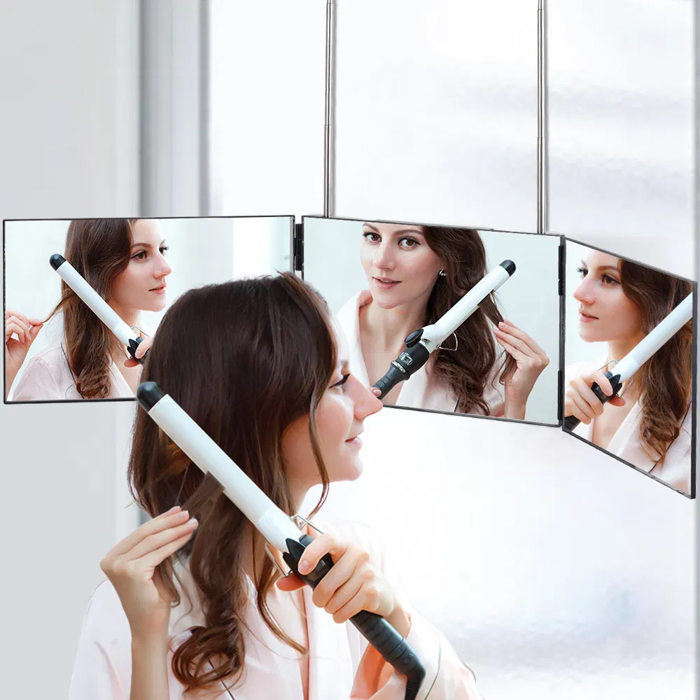 Bathroom 3 Way Trifold LED Wall Makeup Mirror for Self Cut Hair Cutting Gmd731