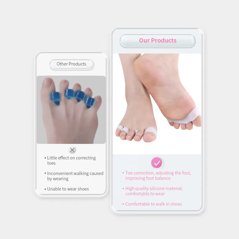 Pedicure Tool Silicone Toe Separator Hallux Valgus Bunion Corrector Foot Care Spacing Spreader Spacer