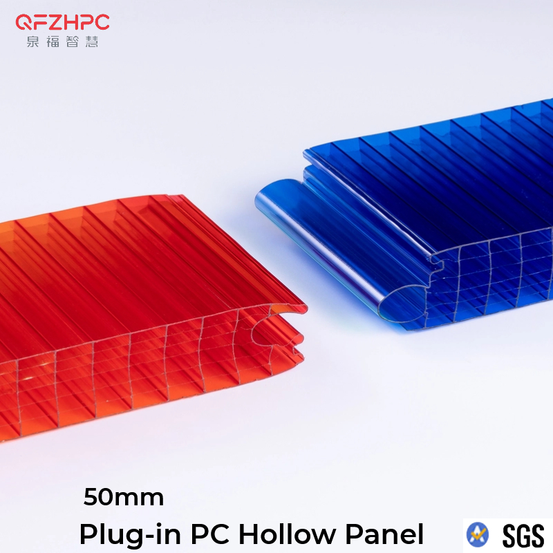 50mm Colorful Multi-Color Plug-Pattern Polycarbonate Hollow Sheet