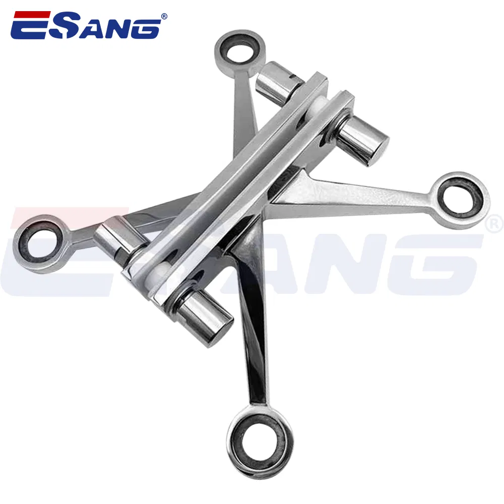 Esang 2 Arms 90 Degree Curtain Wall System Stainless Steel Glass Facade Spider Fixing