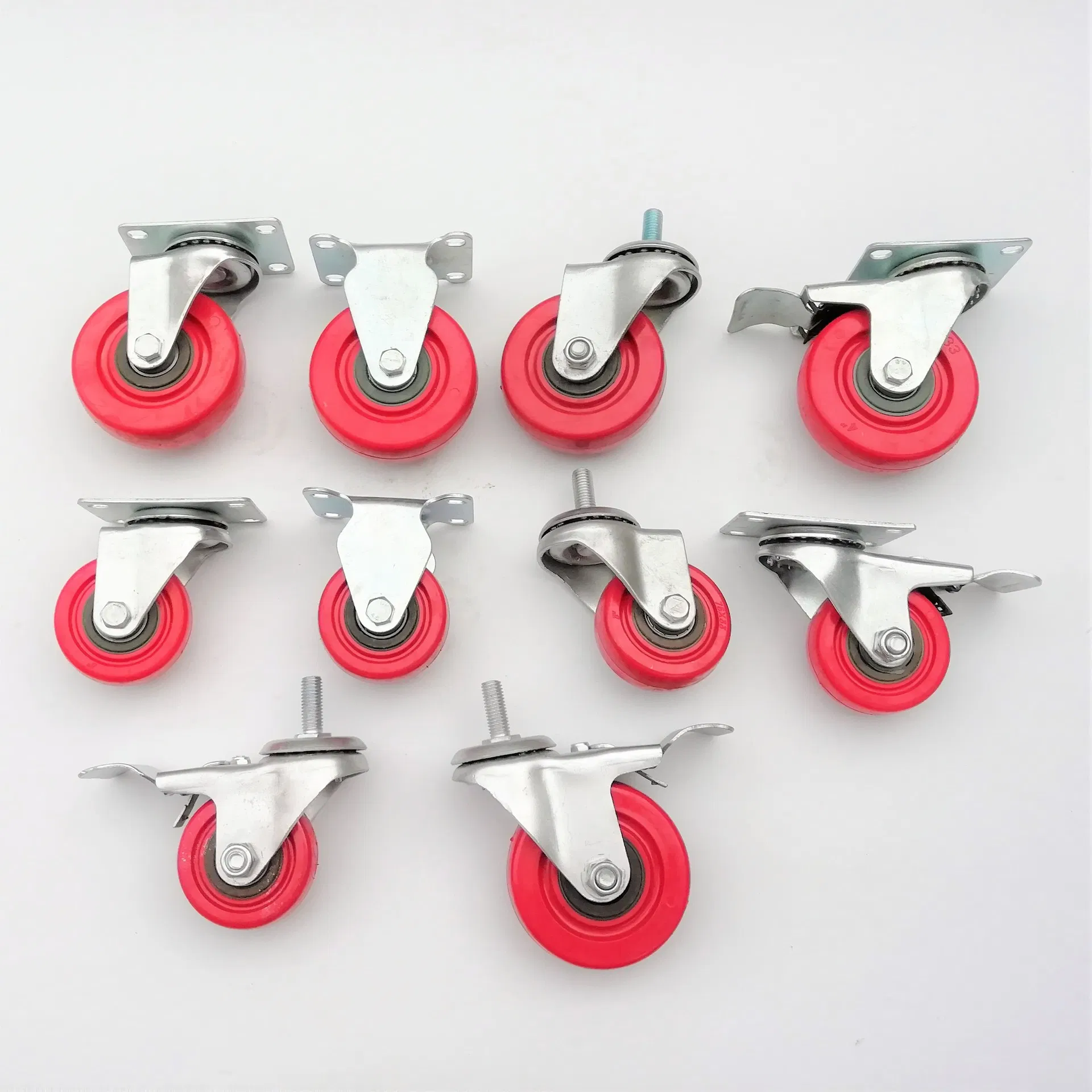 3inch 4inch 5inch Industry Barrow Wheels Double Bearing Red Plastic Wheel Caster