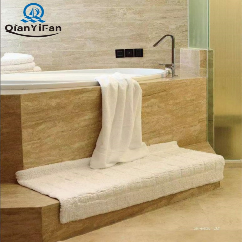 Hotel Bathroom Long Hair Mat Anti-Slip Thickness Cotton Bath Mat