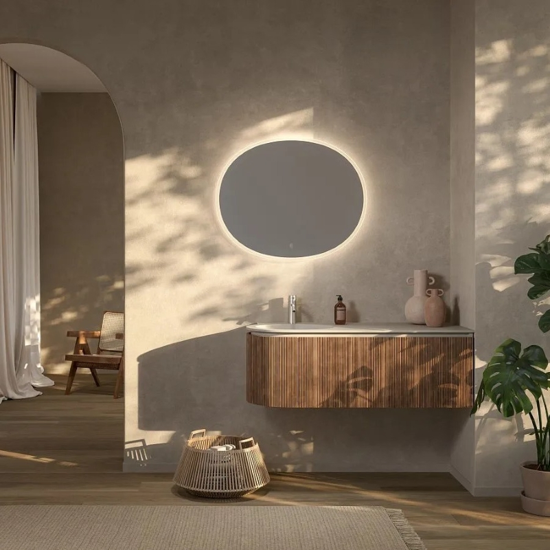 Sleek Contemporary Smart Mirror with 5000K LED Lighting