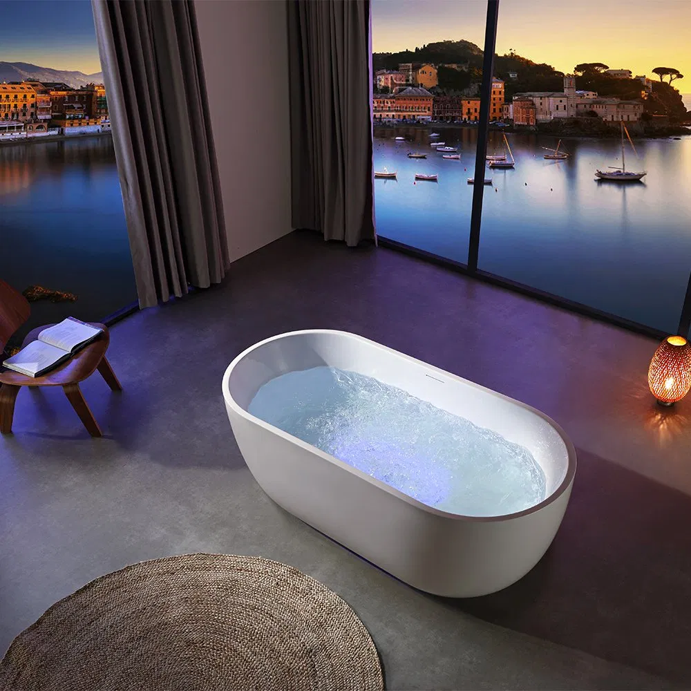 Акриловая отдельностоящая ванна черная овальная