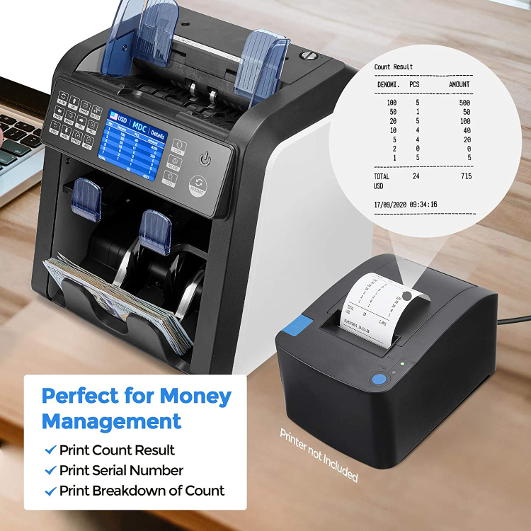 Al-950 Front Loading Counting Mix Value Bill Counter Machine Currency Counter Machine for Bank Equipment