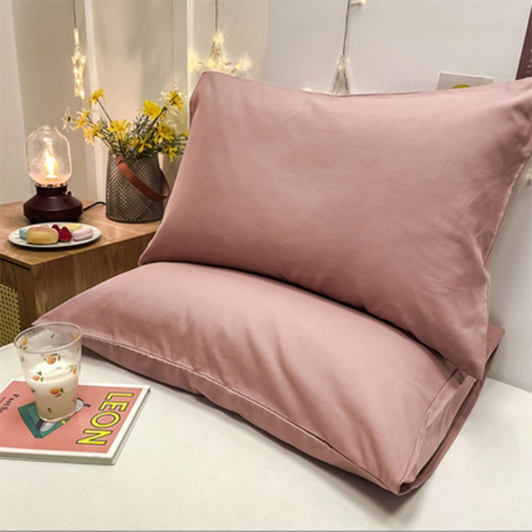 2024 New Pillowcase a Pair of Washed Cotton Solid Color Comfortable Soft and Simple Family Pillowcases for Home