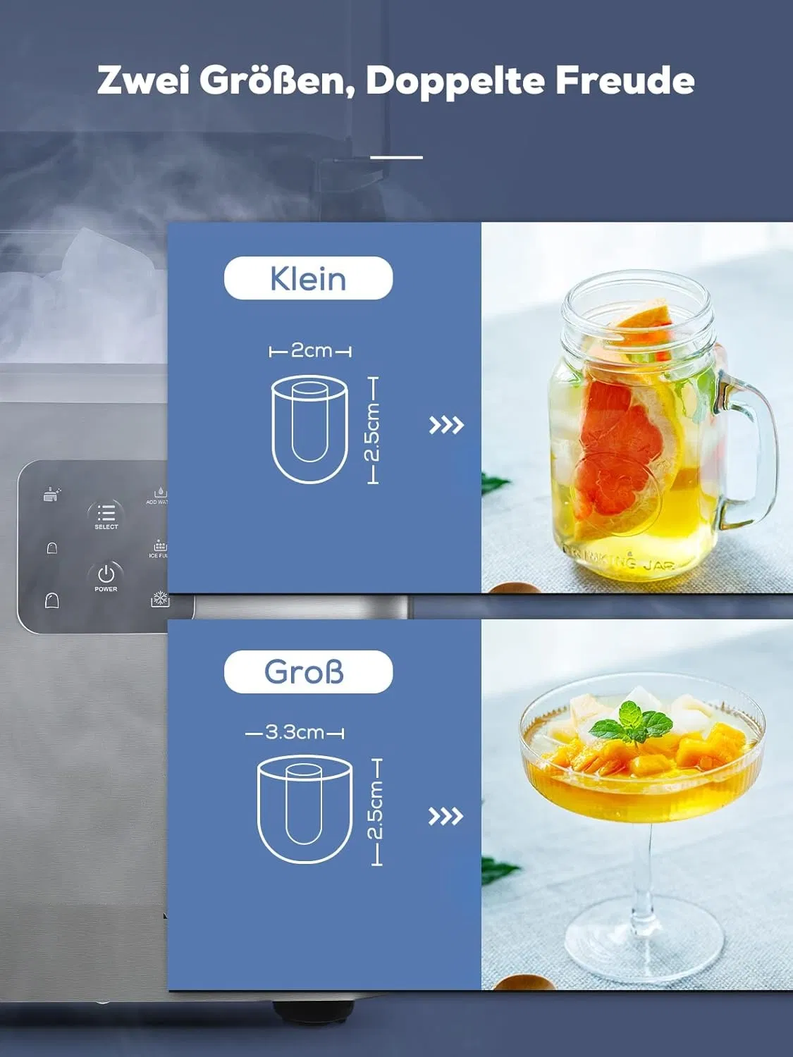 High Performance ABS Material Mini Ice Maker for Home Kitchen