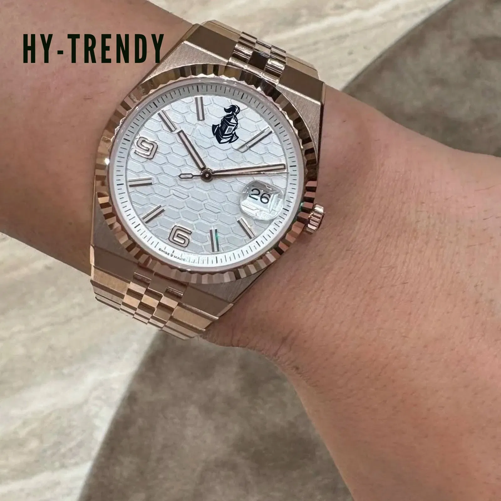 Luxury 7135 Movement 904L Stainless Steel Bracelet Glowing Date Men's Watch