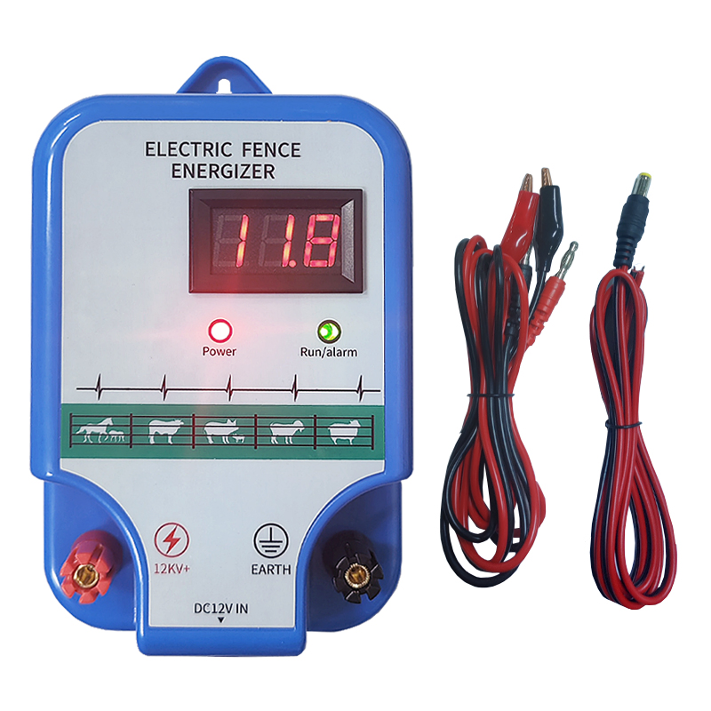 a Complete Set of Protective Power Grid Alarm System for Breeding Pigs, Cattle and Sheep to Prevent Wild Boar Pasture Intelligent Pulse Electric Fence Energizer