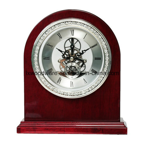 Rosewood High Gloss Piano Finish Grand Skeleton Clock