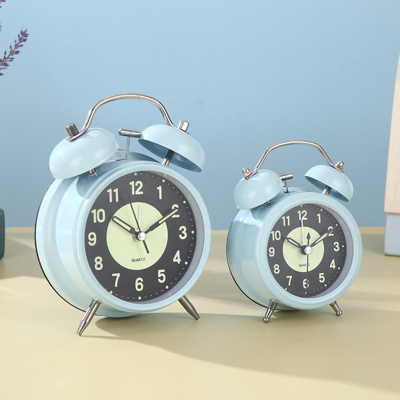 Luminous Simple Metal Silent Children's Student Bedroom Bedside Alarm Clock