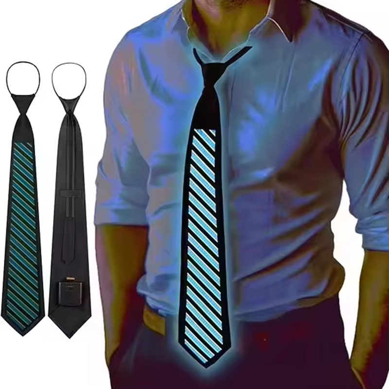 Factory Stock Fast Delivery Funny Men Informal LED Light up Neck Tie