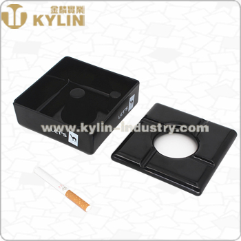 Custom Logo Printed Ceramic Ashtray Porcelain Square Ashtray for Hotel Office and Home