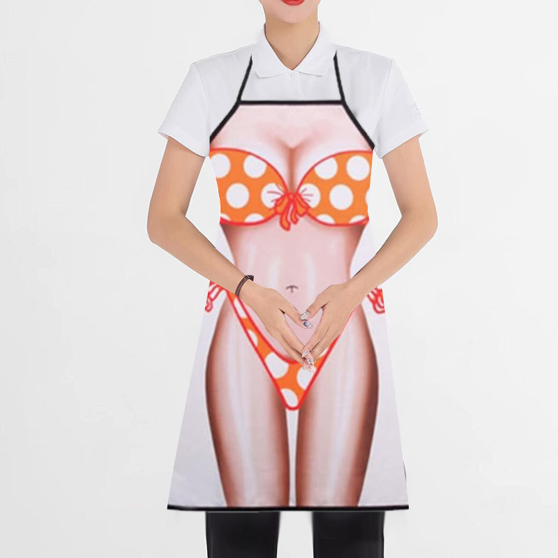 a Variety of Quirky Printed Aprons, and Creative Anti-Stain Aprons for Men's and Women's Parties Kitchen Cooking Aprons