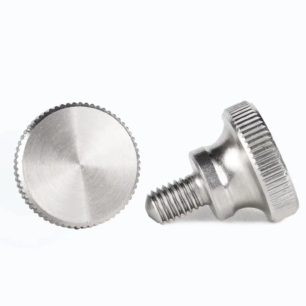 Screw Factory M3 M4 M5 M6 Aluminum Knurling Knob Stainless Steel Spring Loaded Silver Thumb Shoulder Captive Screw
