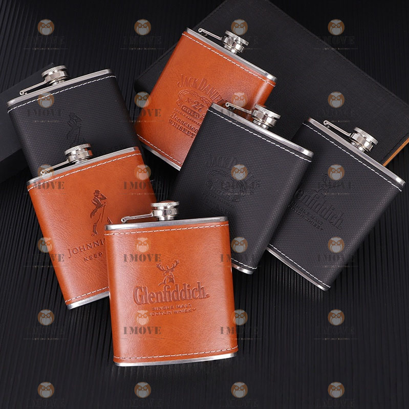 Brown Leather Pocket Liquor Flask for Sale