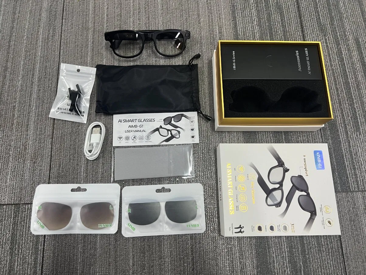 Factory Price Bluetooth Photochromic Glasses Audio Waterproof Music Call Ai Assistance Smart Glasses with Camera