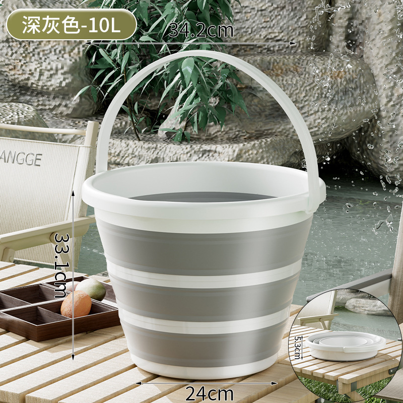 Factory Direct Large Size Foldable Bucket Water Storage Pail for Outdoor Car Washing Fishing & Home Laundry with Handle