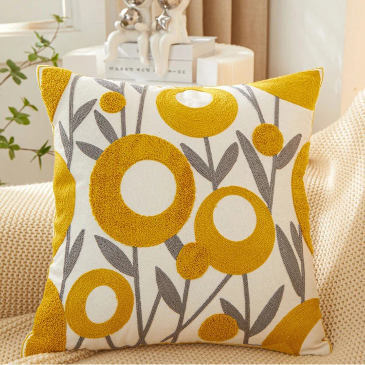 Custom Embroidery Cushion Featuring Artisan Jacquard Patterns Cushion