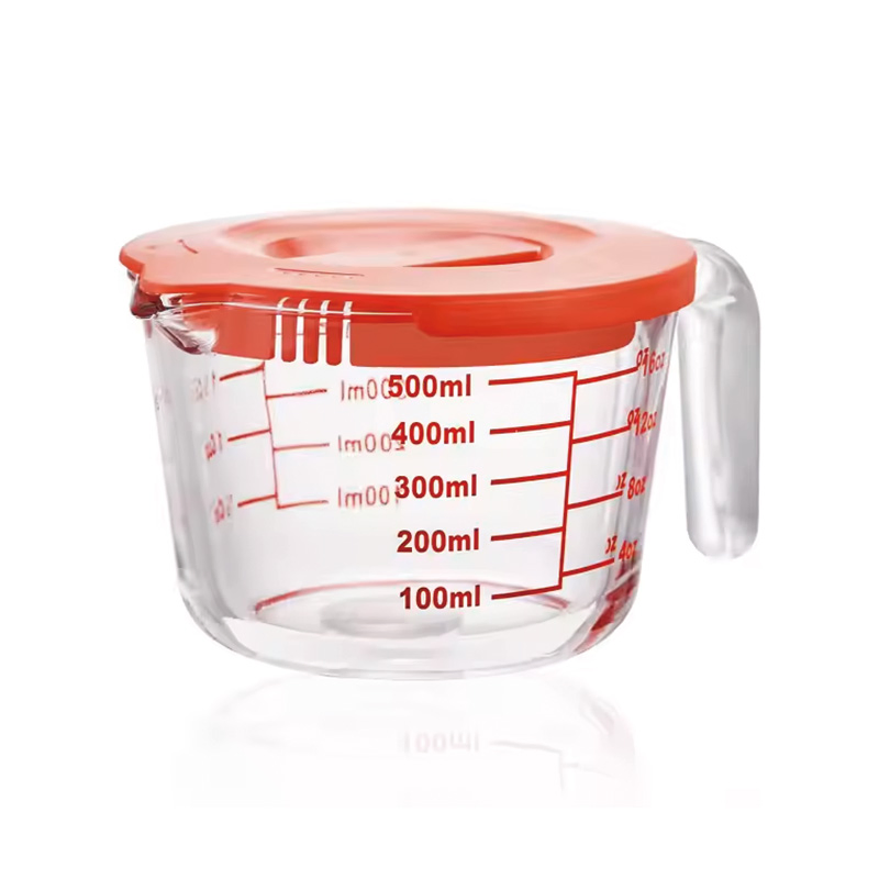 Glass Measuring Cup with Lid Measuring Cup with Handle Clear Measuring Cup 500ml