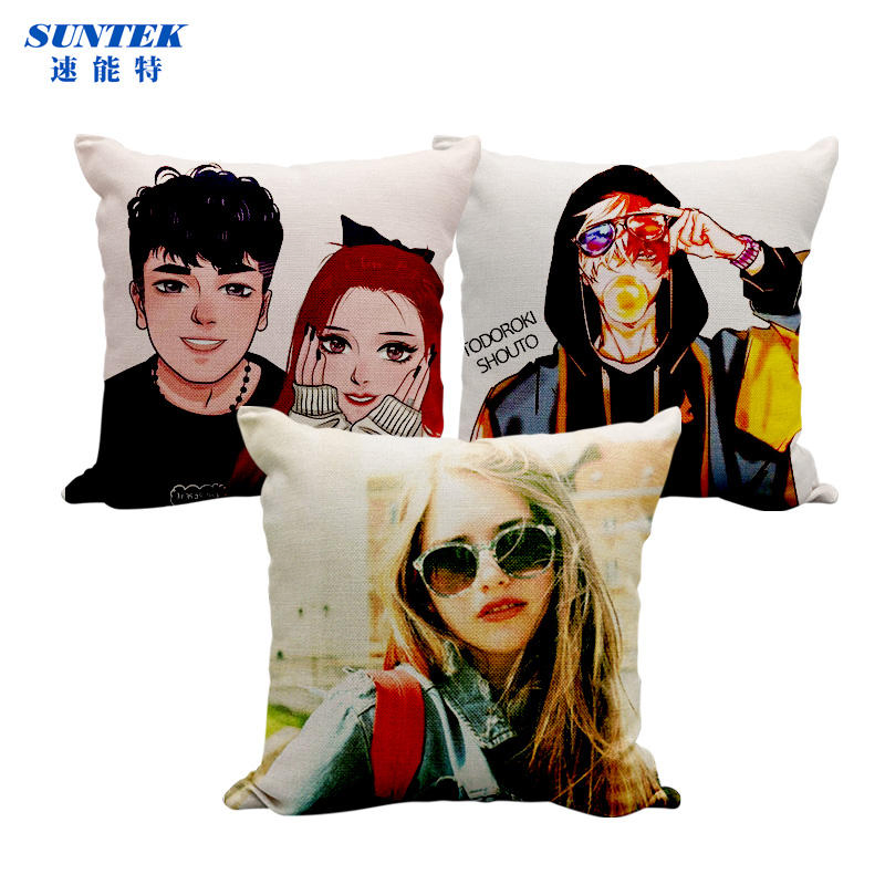 Sublimation Custom Logo Square Painting Linen Pillowcase (Light Color)