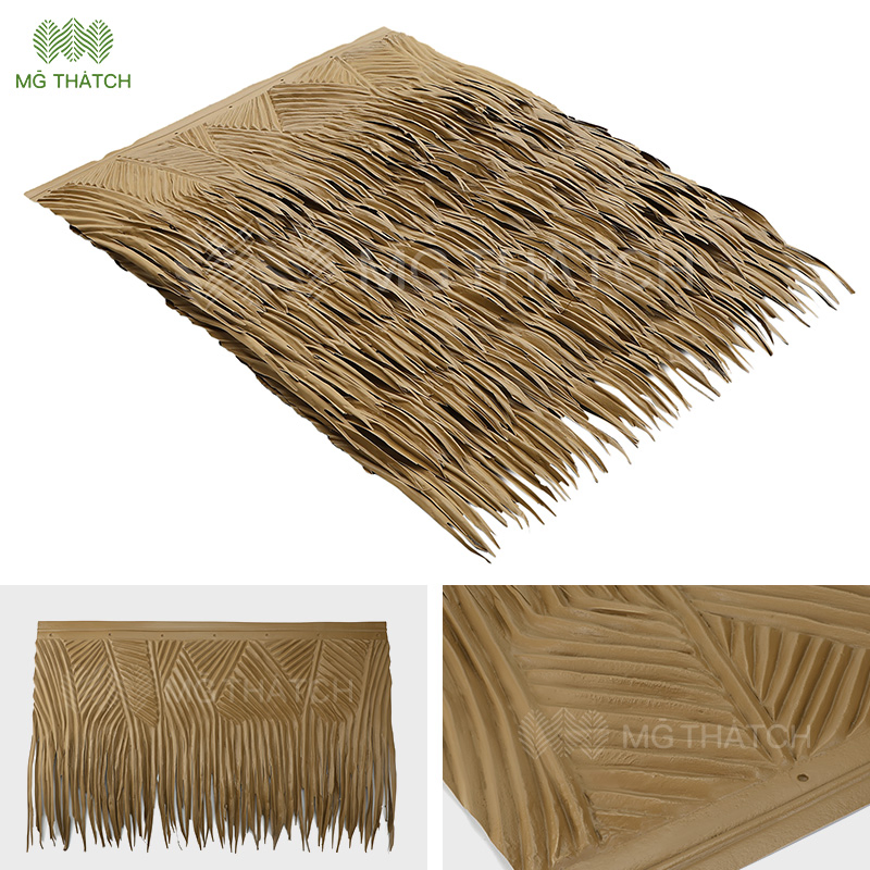 Brown Color Synthetic Thatch Palm Artificial Roof Thatch