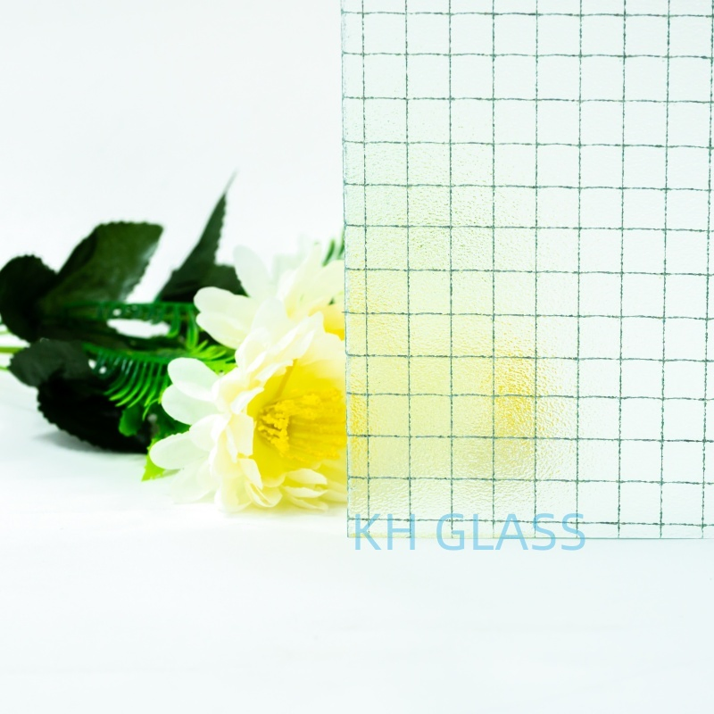 6mm 6.5mm 6.8mm Ultra Clear Flat /Clear Nashiji Fireproof Fire Prevention Safety Clear Wired Glass for Building/Indoor Partitions/Bathroom Doors/Windows