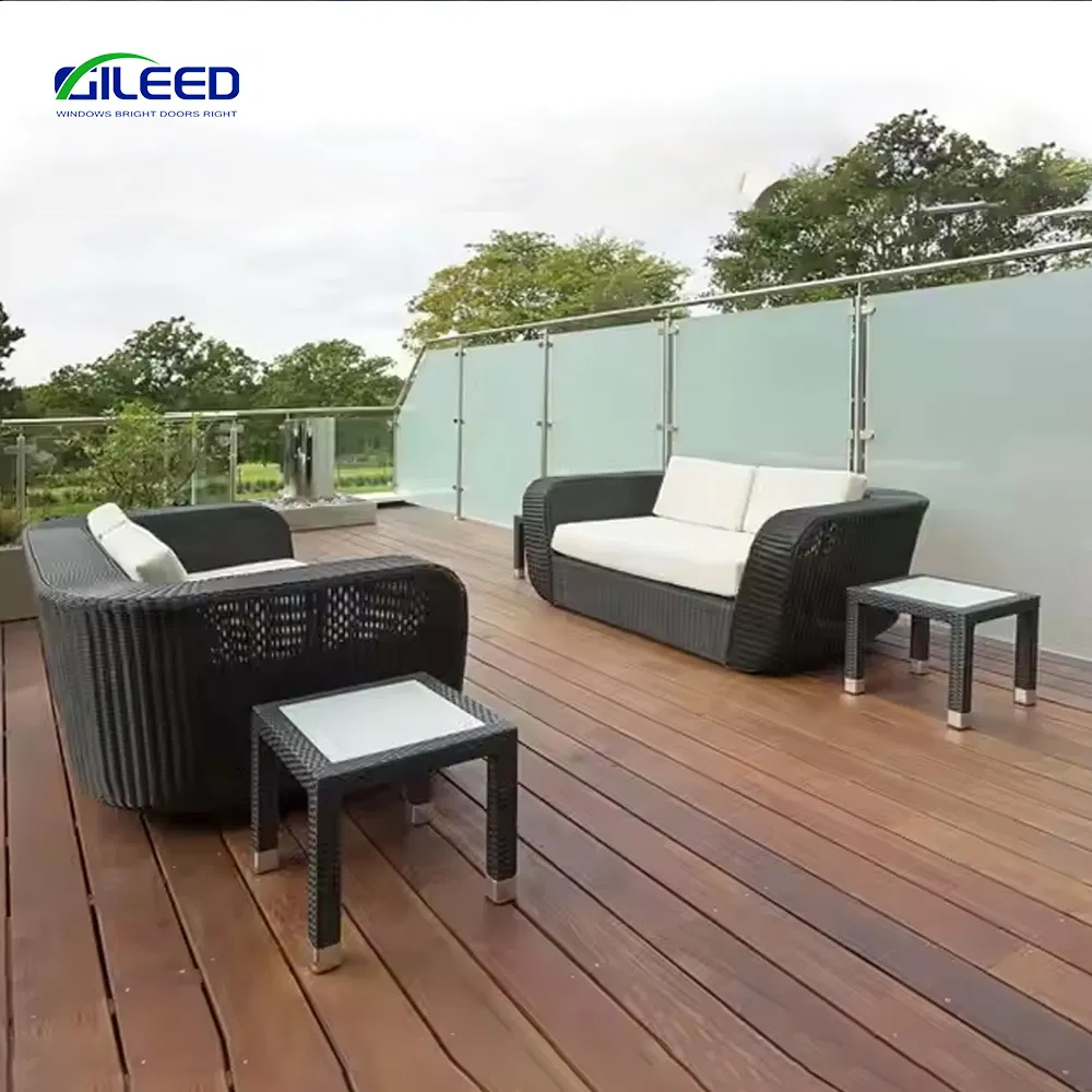 Aluminum Base Shoe Glass Railing Installation Modern Design Balustrades for Villa