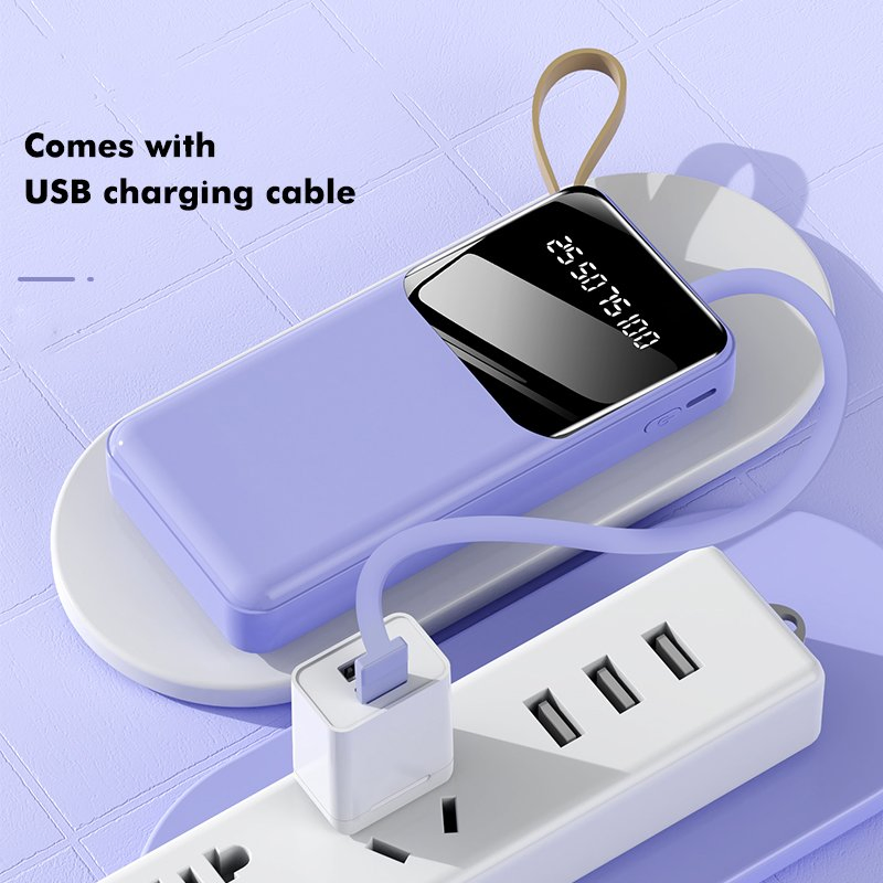 2024 Power Bank 20000mAh with Cable and Lanyard Portable Powerbank
