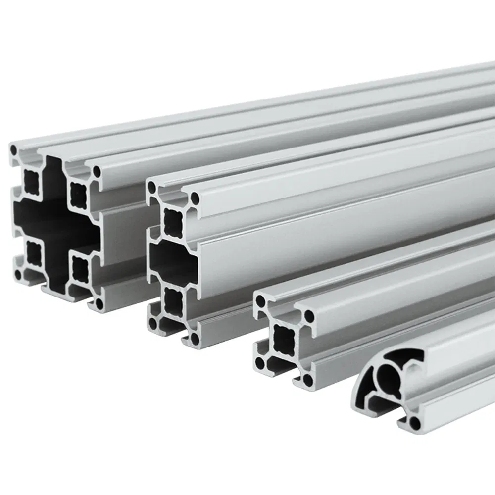 Custom Aluminum Extrusion Profile Industrial Architectural Decorative Transportation Heat Sink Aluminium Extruded Profiles in Square T-Shape Flat Round Angle