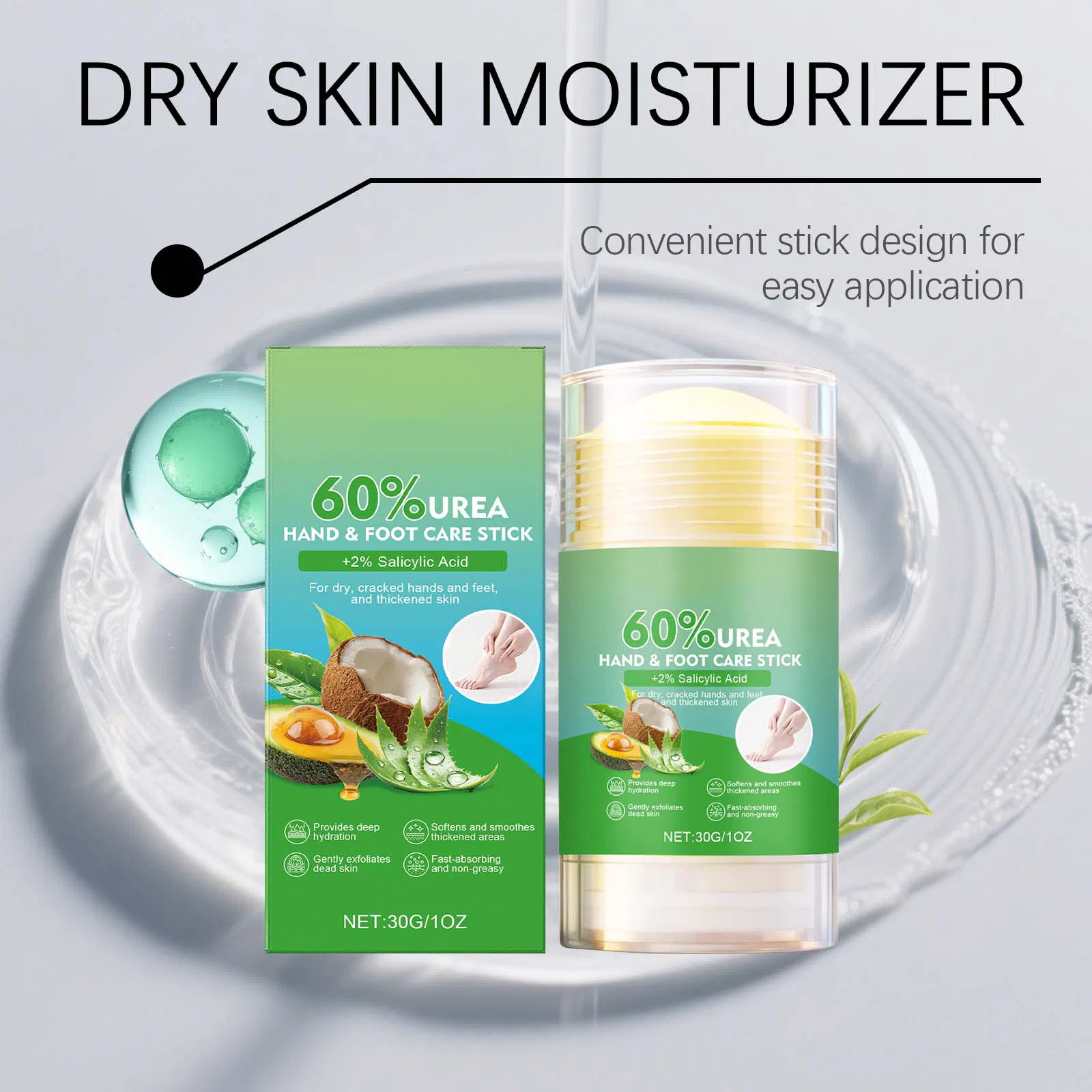Herbal Hand and Foot Care Cream Stick Nourishing Smoothing Urea 60% Food and Hand Care Balm Stick