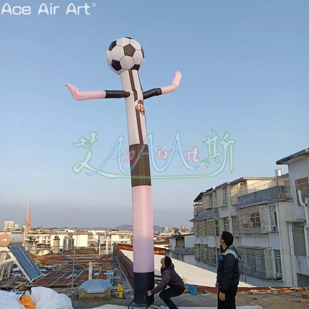 6m Tall Inflatable Soccer Ball Dancer, Inflatable Tube Man with a Football for Soccer Fields Event Decorations.