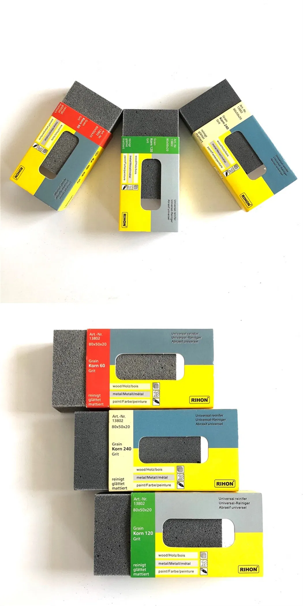 Abrasive Wet Dry Sandpaper Drywall Four-Sided Sponge Sanding Block