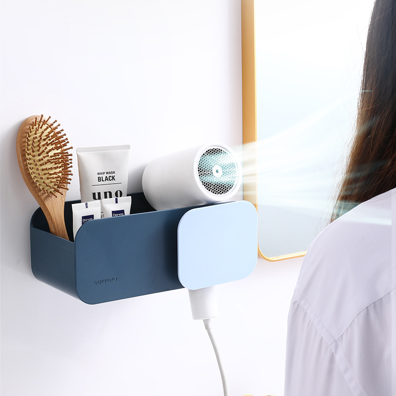 Household Non-Perforated Bathroom Rack Toilet Hair Dryer Rack Toilet Bathroom Rack Wall-Mounted Storage Rack