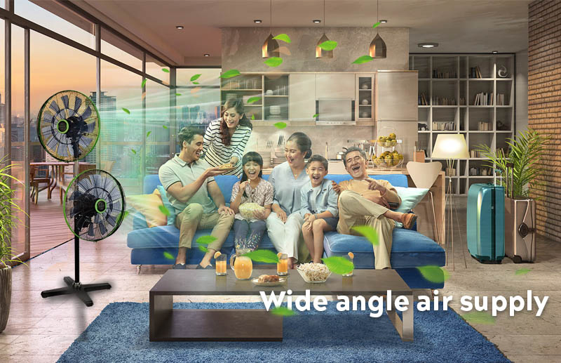 Напольный вентилятор NAKKA 18 дюймов с двумя моторами и пультом