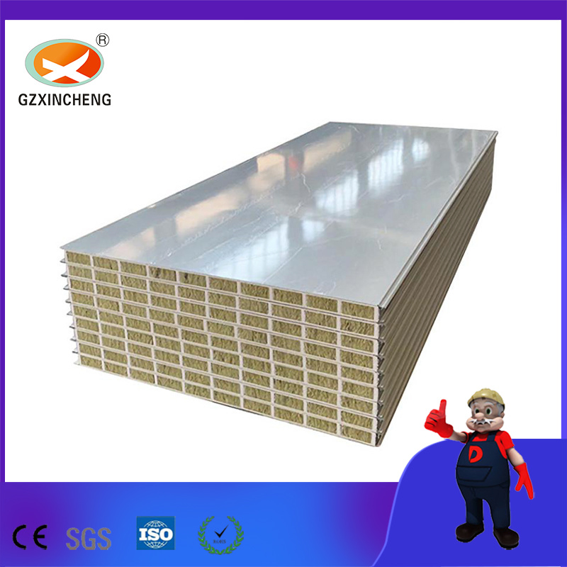 Heat Resistant Glass Magnesium Rock Wool Sandwich Wall Panel