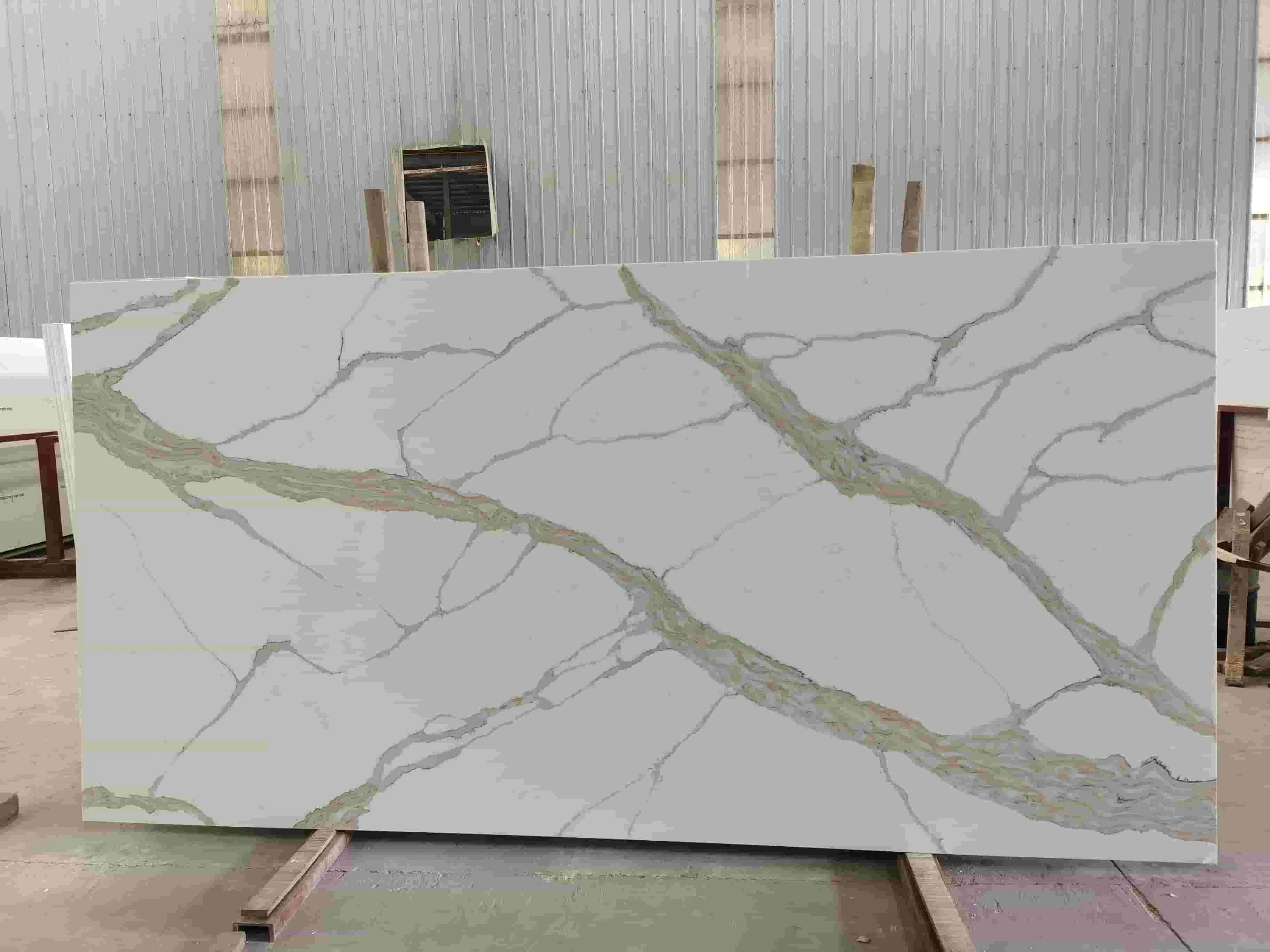 Luxurious Calacatta Quartz Stone Panels for Chic Coffee Shop Counters