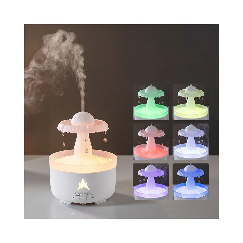 Trending Colorful LED Raindrop Humidifier Remote-Controlled Desktop Aroma Diffuser for Home Use