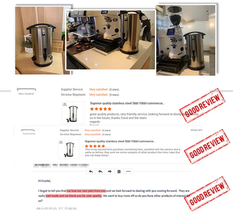 Xiangsheng Stainless Steel Electric Kettles Hot Water Boiler Hot Drinks Coffee Urn